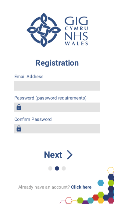 User Credentials Required for Registration, Second Step