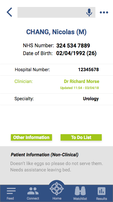 Clinical App with Patient Information
